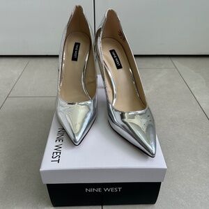 Nine West Freds3 Silver 02 / Superior Mirror PU CM Women's Size 9.5